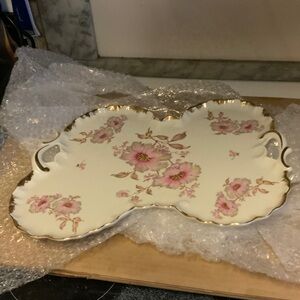 Porcelain Plate with Crest Design Dresser Tray